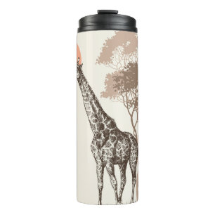 Bouteilles Isothermes Safari Coucher de soleil Giraffe Paysage naturel