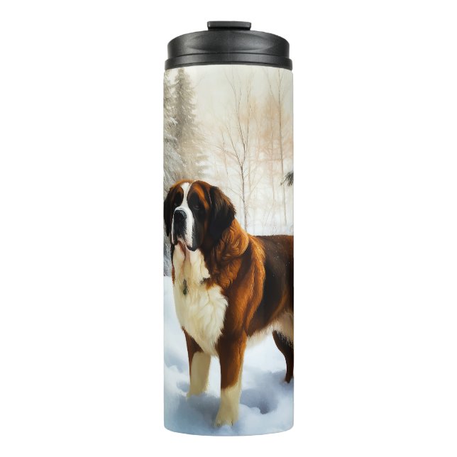 Bouteilles Isothermes Saint Bernard Laisser Neige Noël (Devant)