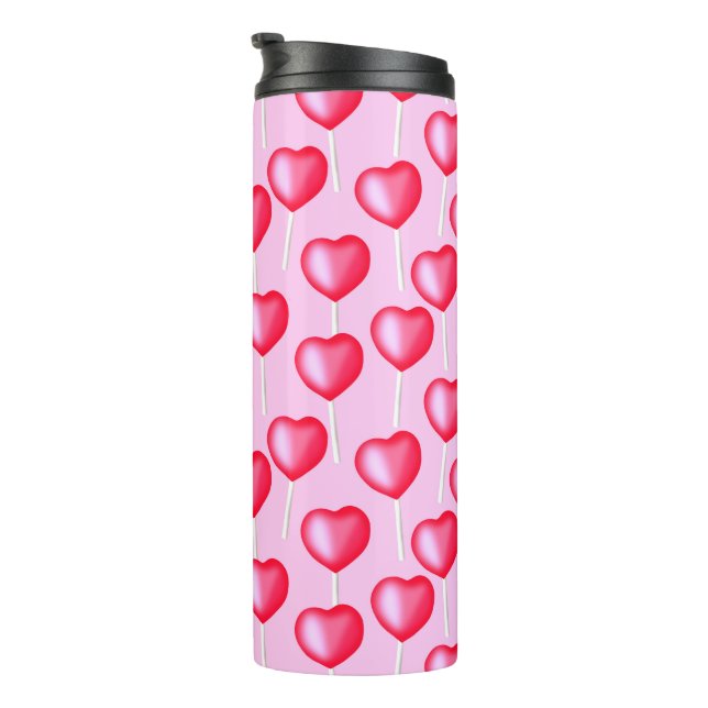 Bouteilles Isothermes Saint Valentin Coeurs de Lollipop mignonnes (Tourné sur la droite)