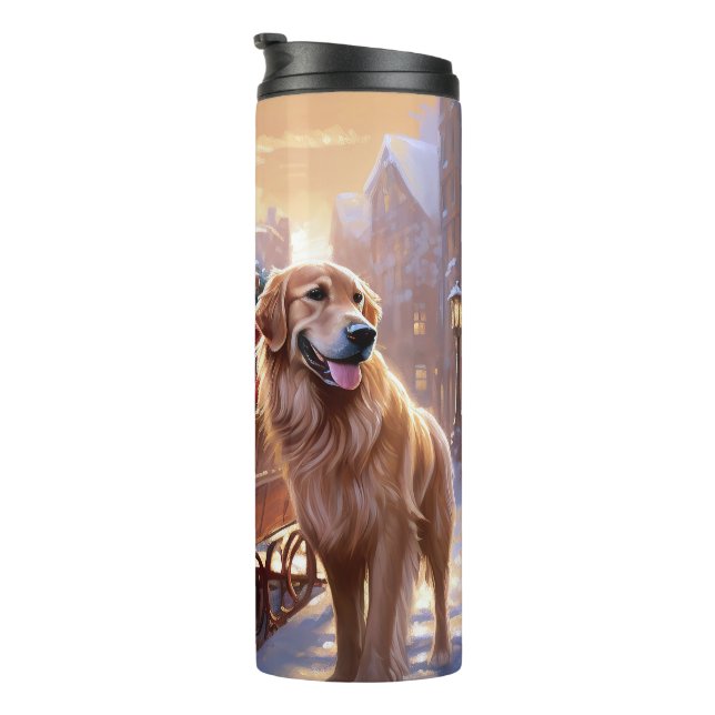 Bouteilles Isothermes Saison de Noël Golden Retriever (Tourné sur la droite)
