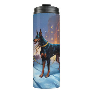Bouteilles Isothermes Saison Festive de Noël Doberman