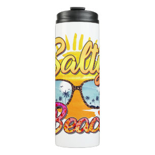 Bouteilles Isothermes Salty Beach Soleil et palmier tropicaux