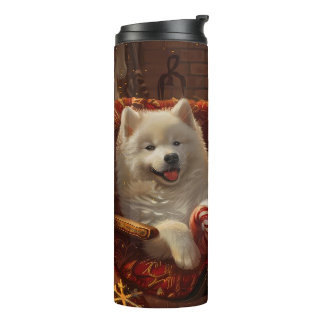 Bouteilles Isothermes Samoyed Chien Festive de Noël (Tourné sur la gauche)