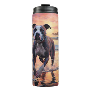 Bouteilles Isothermes Sandy chien Staffordshire américain sur coucher de