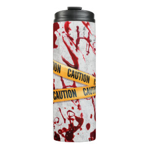 Bouteilles Isothermes Scène de crime sanglant Bande de prudence jaune