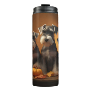 Bouteilles Isothermes Schnauzer Chiot Automne Citrouille de plaisir