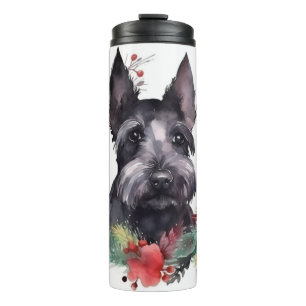 Bouteilles Isothermes Scottish Terrier Christmas Wreath Festive Pup