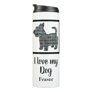 Bouteilles Isothermes Scottish Terrier / Scottie Dog Y&B Grid Silhouette