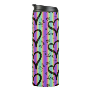 Bouteilles Isothermes Scribble Love Xoxo Coeur Stripe Thermal Tumbler