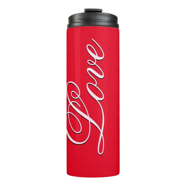 Bouteilles Isothermes Script de calligraphie Mariage tendance Love Red (Devant)