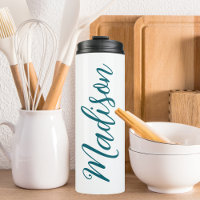 Script manuscrit foncé tendance Turquoise