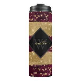 Bouteilles Isothermes Script Moderne Pailleté Monogrammé