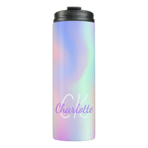 Bouteilles Isothermes Script monographique en violet rose arc-en-ciel