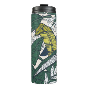 Bouteilles Isothermes Seamless tropical pattern with banana leaves. Hand