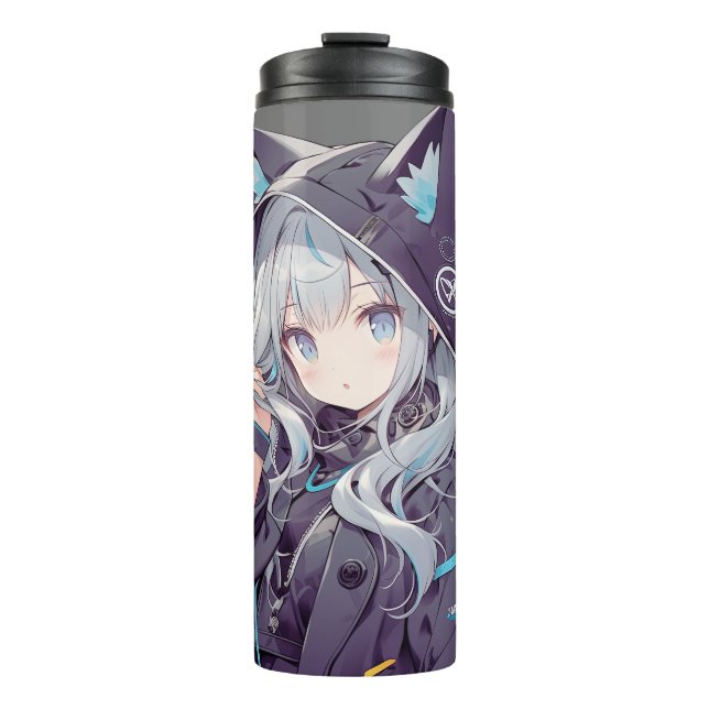 Bouteilles Isothermes Série féminine Anime Neko Kawaii (Devant)