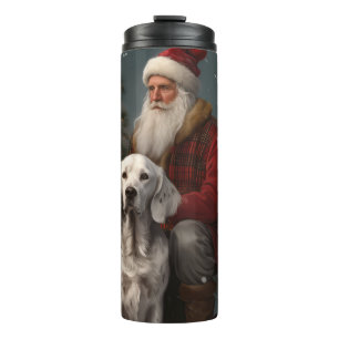 Bouteilles Isothermes Setter Anglais Avec Le Père Noël Festif Noël
