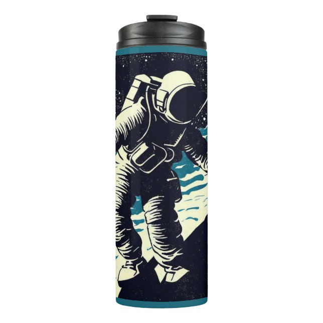 Bouteilles Isothermes SF - Astronaut sur Spacewalk Woodcut 2 (Devant)