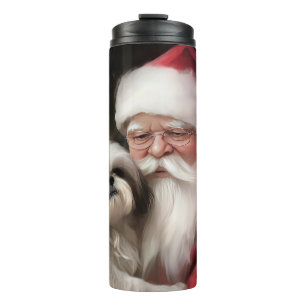 Bouteilles Isothermes Shih Tzu avec le Père Noël Festif Noël