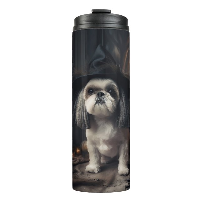 Bouteilles Isothermes Shih Tzu Citrouilles Halloween effrayant (Devant)