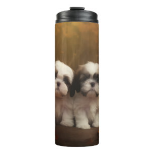 Bouteilles Isothermes Shih Tzu Puppy Automne Citrouille de plaisir