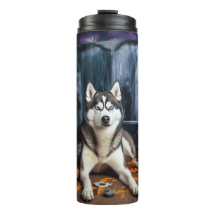 Bouteilles Isothermes Sibérie Husky Citrouille Halloween effrayant