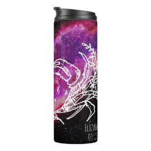 Bouteilles Isothermes Signe du zodiaque Constellation Cancer Rose Galaxi