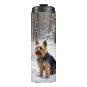 Bouteilles Isothermes Silencieux Terrier Laisser Il Neige Noël