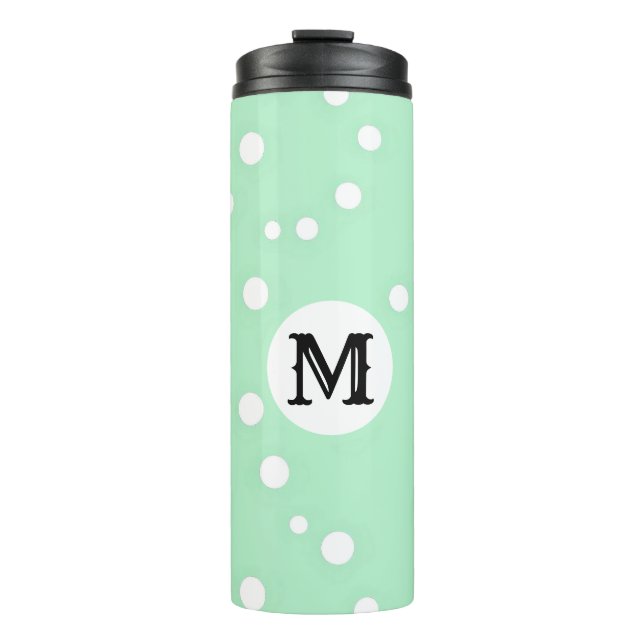 BOUTEILLES ISOTHERMES SIMPLE PASTEL VERT MONOGRAMMMÉ (Devant)