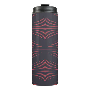 Bouteilles Isothermes Simple, rouge, motif traditionnel avec lignes