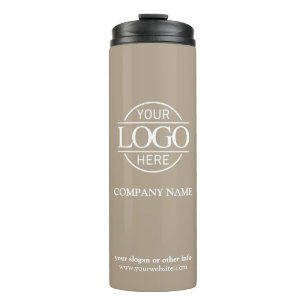 Bouteilles Isothermes Simple Taupe Promotionnels Entreprise Logo d'entre