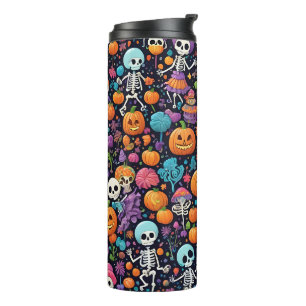 Bouteilles Isothermes Skeletons Dansants Dansants Halloween Tumbler Ther