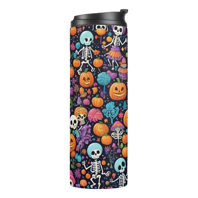 Bouteilles Isothermes Skeletons Dansants Dansants Halloween Tumbler Ther (Tourné sur la gauche)