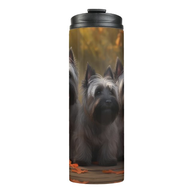 Bouteilles Isothermes Skye Terrier Chiot Automne Citrouille délice (Devant)