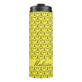 Bouteilles Isothermes Smiley jaune sans soudure Nom Tumbler thermique