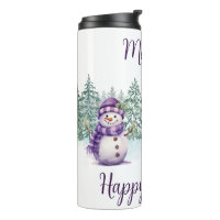 Snowman violet Noël Carotte Nez Écharpe Hiver