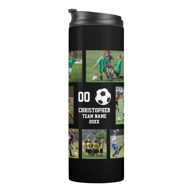 Bouteilles Isothermes Soccer photo collage (Tourné sur la droite)
