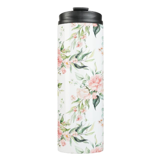 Bouteilles Isothermes Soft Pastel Rose Rose Flower Motif (Devant)