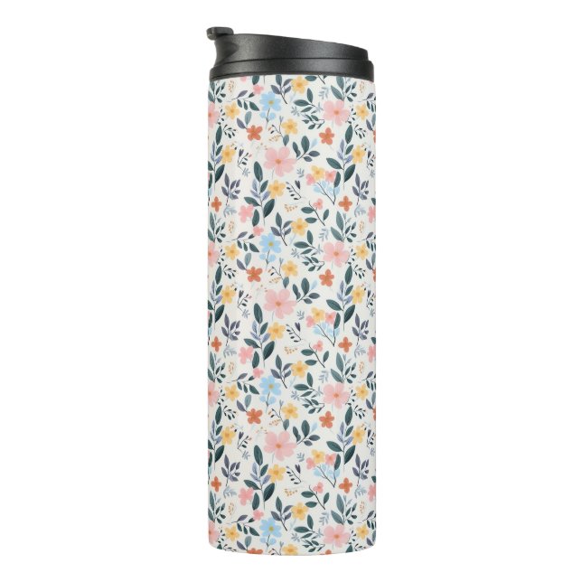 Bouteilles Isothermes Soft Pink Blue Ditsy Flower Print (Tourné sur la droite)