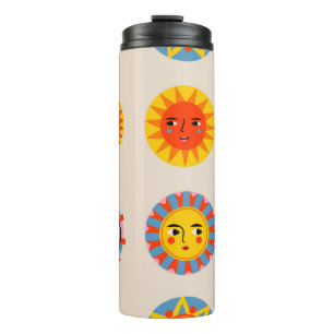 Bouteilles Isothermes soleils Abstraits : motif sans couture ethnique.