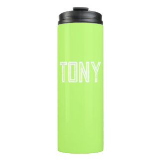 Bouteilles Isothermes Solide Neon Apple Green Nom personnalisé Monogramm