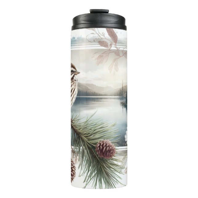 Bouteilles Isothermes Song Sparrow Aquarelle Mountain Lake Tumbler (Devant)