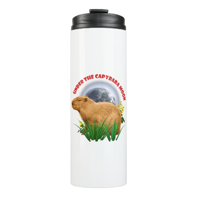 Bouteilles Isothermes Sous la Lune du Capybara Animal Mignon (Devant)