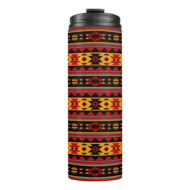 Bouteilles Isothermes Southwest Design Red Black Gold Tribal Motif (Devant)