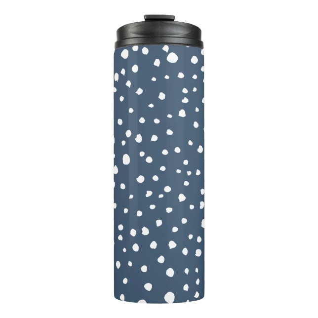 Bouteilles Isothermes Spots Dalmatiens Bleus Marine, Points Dalmatiens,  (Devant)
