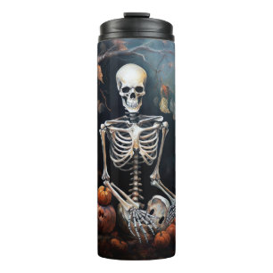 Bouteilles Isothermes Squelette avec Halloween citrouille