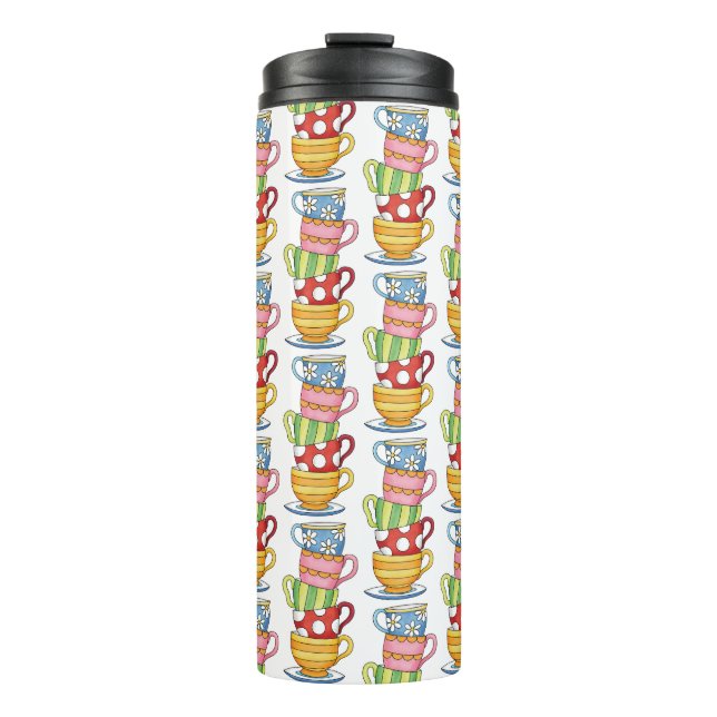 Bouteilles Isothermes Stacked Teacups Teatime Illustration (Devant)