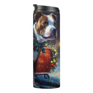Bouteilles Isothermes Staffordshire Bull Terrier Noël Festive