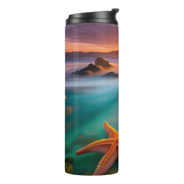 Bouteilles Isothermes Starfish sur la plage à Dawn (Tourné sur la gauche)