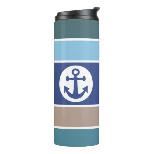 Bouteilles Isothermes Stripes nautiques monogramme personnalisé tumbler