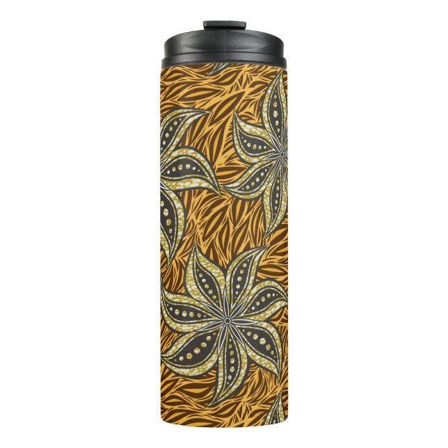 Bouteilles Isothermes Style Batik Floral Abstrait africain (Devant)
